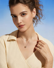 Load image into Gallery viewer, SANILIA | Two-Tone Bezel Pear Lab Grown Diamond Pendant Necklace by Aurelie Gi — on model