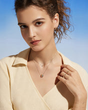 Load image into Gallery viewer, SANILIA | Two-Tone Bezel Pear Lab Grown Diamond Necklace by Aurelie Gi — on model