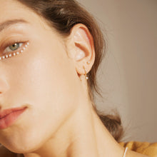 Load image into Gallery viewer, EVANGELINE | Single White Pearl Stud Earring by Aurelie Gi — on model