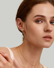 Load image into Gallery viewer, TESS | Lab Grown Diamond Bow Pair Stud Earrings by Aurelie Gi — on model