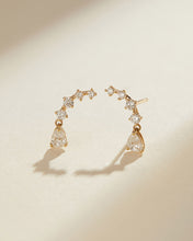 Load image into Gallery viewer, ADALYNN | Pear and Round Lab Grown Diamonds Pair Stud Earrings by Aurelie Gi — alternate angle