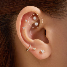 Load image into Gallery viewer, SADIE | Pearl Barbell Ring by Aurelie Gi — detail view