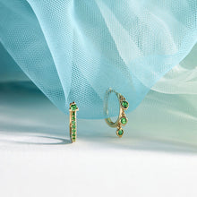 Load image into Gallery viewer, EZME | Tsavorite Huggie Hoop