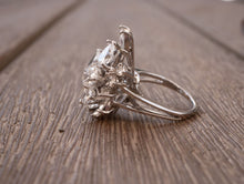 Load image into Gallery viewer, 18K White Gold Cascade Cluster Diamond Ring