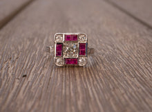 Load image into Gallery viewer, Vintage Ruby & Diamond Ring