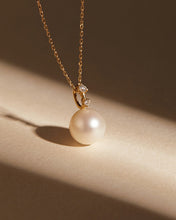 Load image into Gallery viewer, NAIA | Pearl with Lab Grown Diamond Accent Necklace by Aurelie Gi — alternate angle