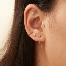 Load image into Gallery viewer, ADELE | Single Diamond Threadless Flatback Earring by Aurelie Gi — detail view