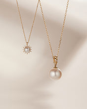 Load image into Gallery viewer, KALINDA | Pearl Necklace with Lab Grown Diamond Accent by Aurelie Gi — alternate angle