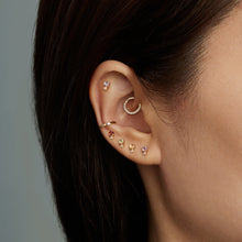Load image into Gallery viewer, January Birthstone | Garnet and White Sapphire Stud Earring by Aurelie Gi — alternate angle