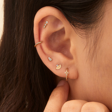 Load image into Gallery viewer, ROSA | Diamond Pavé Teardrop Threadless Flatback Earring by Aurelie Gi — detail view
