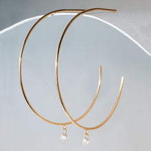 Load image into Gallery viewer, PIROUETTE | Single Floating Dia Hoop Earring