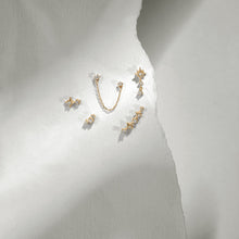 Load image into Gallery viewer, ESTELLE | Double Diamond Chain Drop Earring by Aurelie Gi — alternate angle