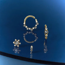 Load image into Gallery viewer, VEGA | Grey Diamond and White Sapphire Clicker Hoop