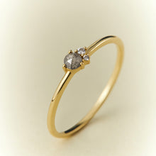 Load image into Gallery viewer, TWILA | Grey Diamond and White Sapphire Ring by Aurelie Gi — detail view