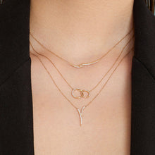 Load image into Gallery viewer, ROZ | White Sapphire Plunge Necklace by Aurelie Gi — detail view