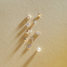 Load image into Gallery viewer, BLOOM | Triple Opal Threadless Flatback Earring by Aurelie Gi — alternate angle