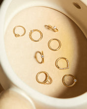 Load image into Gallery viewer, KENNEDY | Curved Diamond Clicker Hoop by Aurelie Gi — alternate angle