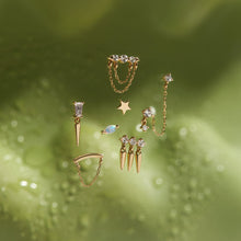 Load image into Gallery viewer, PEYTON | White Sapphire Threadless Flatback Earring by Aurelie Gi — alternate angle