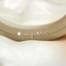 Load image into Gallery viewer, SAINT | Lab Grown Diamond Cross Threadless Flatback Earring