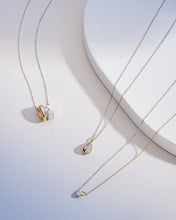 Load image into Gallery viewer, SANILIA | Two-Tone Bezel Pear Lab Grown Diamond Pendant Necklace by Aurelie Gi — alternate angle