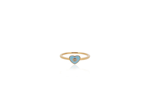 Turquoise Enamel Heart Ring