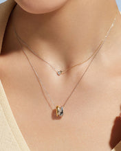 Load image into Gallery viewer, SANILIA | Two-Tone Bezel Pear Lab Grown Diamond Necklace by Aurelie Gi — detail view