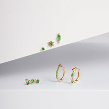 Load image into Gallery viewer, PAZ | Tsavorite Pyramid Threadless Flatback Earring by Aurelie Gi — on model