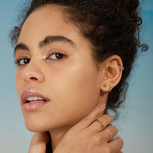 Load image into Gallery viewer, DARA | Grey Diamond and White Sapphire Starburst Stud Single Earring by Aurelie Gi — alternate angle