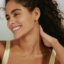 Load image into Gallery viewer, AURA | Dangling Tsavorite Huggie Hoop