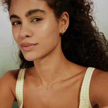 Load image into Gallery viewer, AURA | Dangling Tsavorite Huggie Hoop