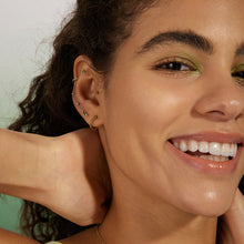 Load image into Gallery viewer, SERENA | Baguette Tsavorite and White Sapphire Single Stud Earring