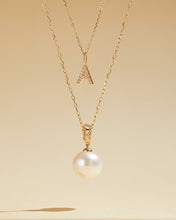 Load image into Gallery viewer, KALINDA | Pearl Necklace with Lab Grown Diamond Accent by Aurelie Gi — alternate angle
