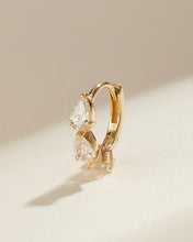 Load image into Gallery viewer, LEILANI | Triple Pear Lab Grown Diamond Single Huggie by Aurelie Gi — alternate angle