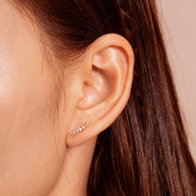 Load image into Gallery viewer, MONICA | Single Diamond Bar Stud by Aurelie Gi — detail view