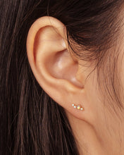 Load image into Gallery viewer, VENUS | Single Opal And Diamond Threadless Flatback Earring by Aurelie Gi — detail view