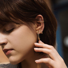 Load image into Gallery viewer, ELEANOR | Slender Paper Clip C-Hoop Earrings by Aurelie Gi — alternate angle