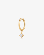 Load image into Gallery viewer, HELENA | Single White Pearl Dangle Huggie Hoop by Aurelie Gi