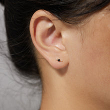 Load image into Gallery viewer, KIM | Black Spinel and White Sapphire Stud Earring by Aurelie Gi — detail view