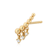Load image into Gallery viewer, KORA | Dangling Lab Grown Diamond Beaded Climber Stud Earring by Aurelie Gi — alternate angle
