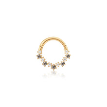 Load image into Gallery viewer, VEGA | Grey Diamond and White Sapphire Clicker Hoop
