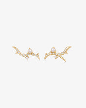 Load image into Gallery viewer, KAIA | Pearl and White Sapphire Climber Studs by Aurelie Gi