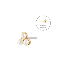 Load image into Gallery viewer, ETTA | Triple Pearl Threadless Flatback Earring