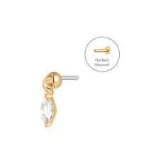 Load image into Gallery viewer, SASHA | White Sapphire Drop Threadless Flatback Earring