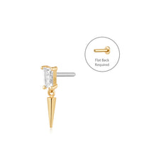 Load image into Gallery viewer, PEYTON |White Sapphire Threadless Flatback Earring