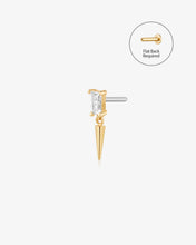 Load image into Gallery viewer, PEYTON | White Sapphire Threadless Flatback Earring by Aurelie Gi