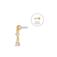 Load image into Gallery viewer, PIPER | White Sapphire Drop Threadless Flatback Earring