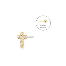 Load image into Gallery viewer, SAINT | Lab Grown Diamond Cross Threadless Flatback Earring
