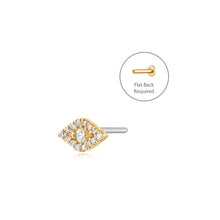 Load image into Gallery viewer, SKYLAR | Diamond Evil Eye Threadless Flatback Earring