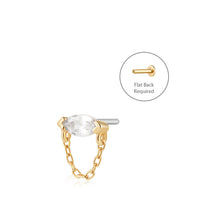 Load image into Gallery viewer, LENOX | Draped Chain and White Sapphire Threadless Flatback Earring