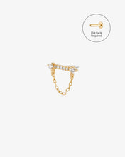 Load image into Gallery viewer, CHELSEA | Draped Chain and Diamond Bar Threadless Flatback Earring by Aurelie Gi